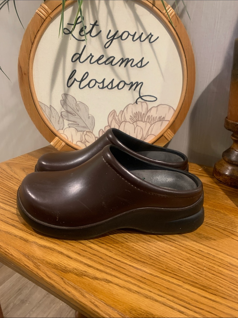 Klogs Dark Brown Leather Slip-On Clogs